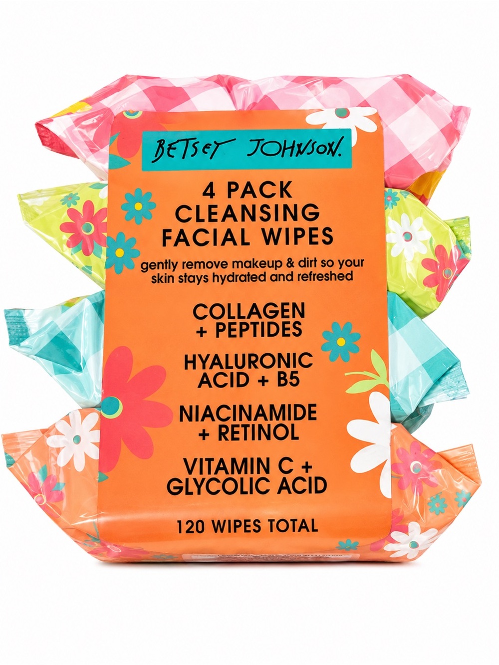 Betsey Johnson 4-Pack Cleansing Facial Wipes 120ct
